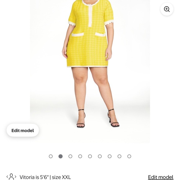 Free Assembly Women's Mini Sweater Dress with Scalloped Trim -Women’s Size XXL - Picture 6 of 10